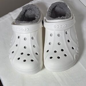 CROCS KIDS BAYA Lined Clog Size J-2 in White